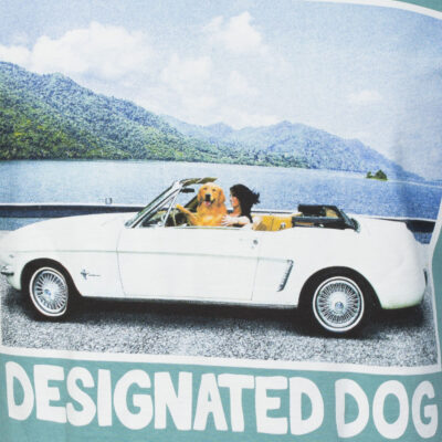 Dog driving mustang convertible tshirt.